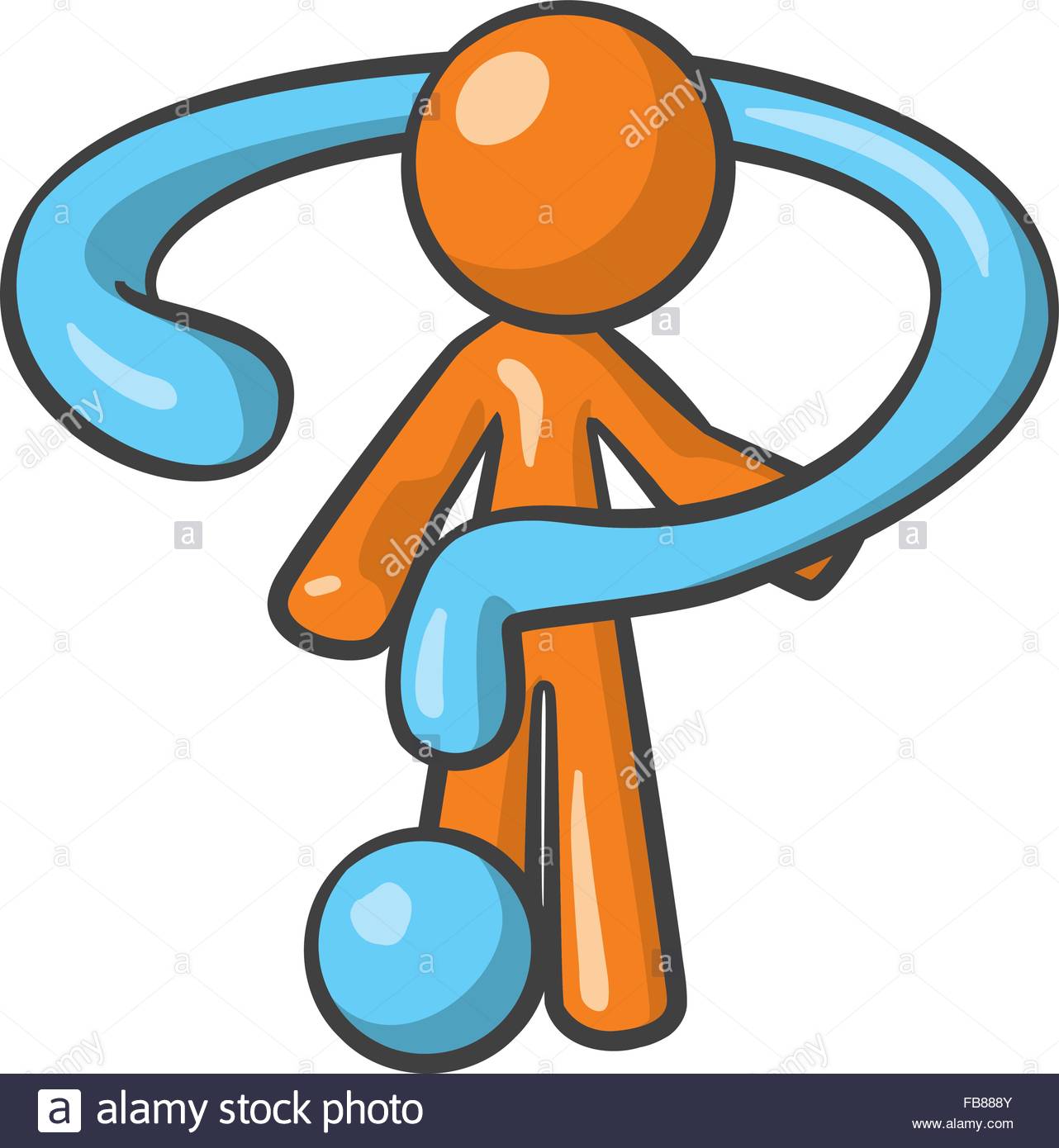 1282x1390 Orange Person Posing With Giant Question Mark Stock Vector Art