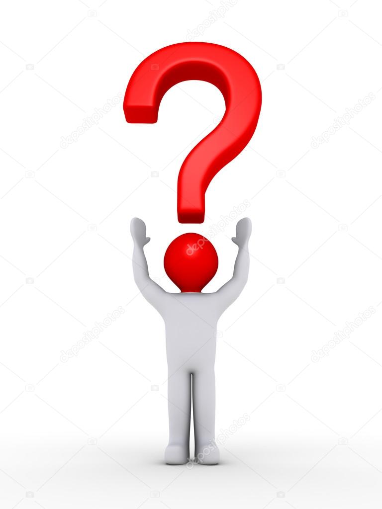 768x1024 Person With Question Mark Symbol Over His Head Stock Photo