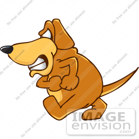 450x450 Clip Art Graphic Of A Grumpy Brown Hound Dog Cartoon Character