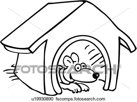 450x334 Clipart Of , Canine, Dog, Dog House, Pet, Pooch, Pup, Puppy