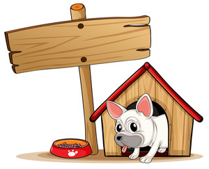 300x243 Illustration Of A Signage Beside A Doghouse On A White Background