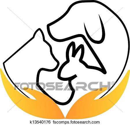 450x433 Clip Art Of Hands Care Pets Logo Vector K13540176