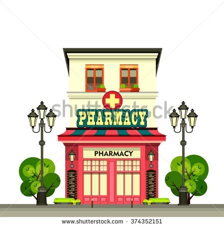 450x455 City Pharmacy Clipart