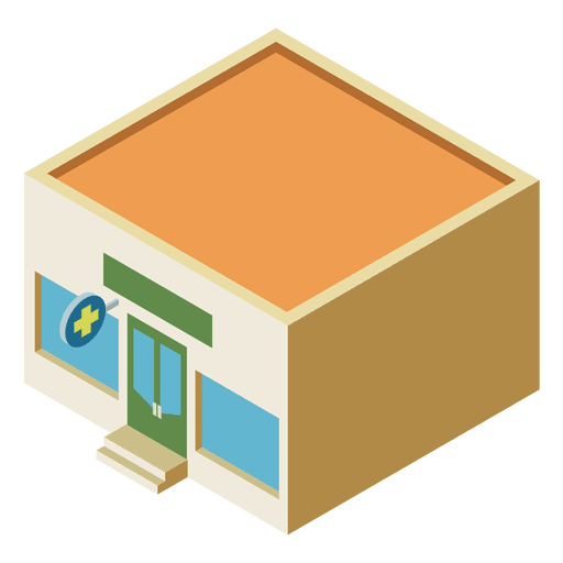 512x512 Pharmacy Isometric Flat Building