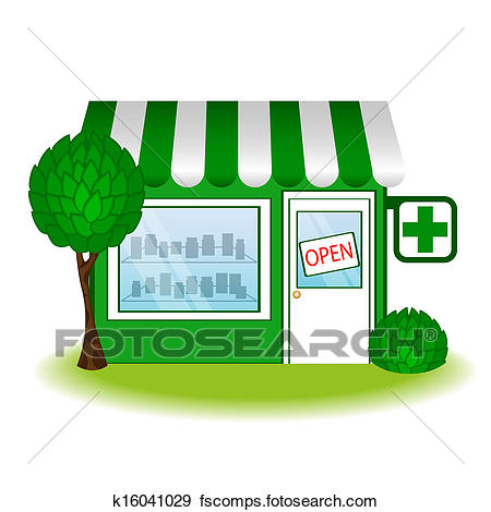 450x470 Clip Art Of Pharmacy House Icon. Vector K16041029