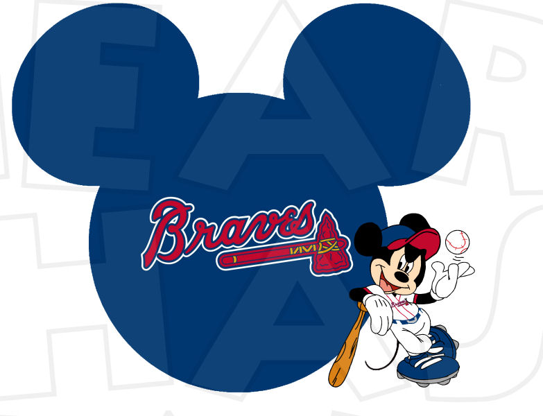 783x600 Atlanta Braves Baseball With Mickey Mouse Instant Download Digital