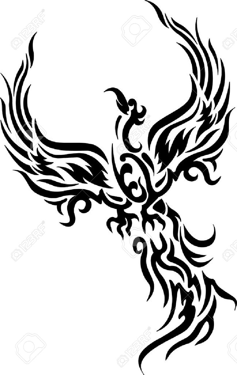 823x1300 Phoenix Bird Tattoo Royalty Free Cliparts, Vectors, And Stock