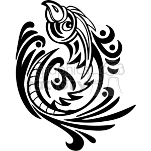 300x300 Royalty Free Black And White Tribal Art Of Rising Phoenix, Left