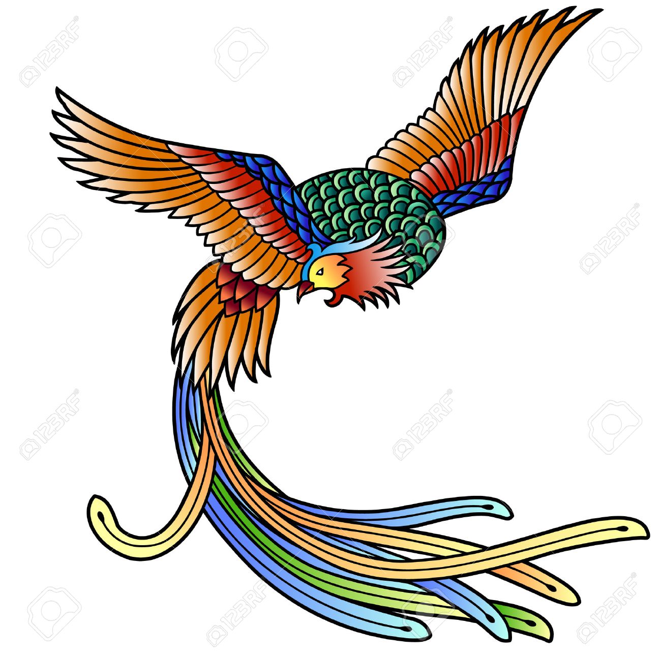 1300x1297 4,068 Phoenix Bird Stock Illustrations, Cliparts And Royalty Free