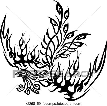 450x447 Clip Art Of Tattoo With Phoenix K2258159