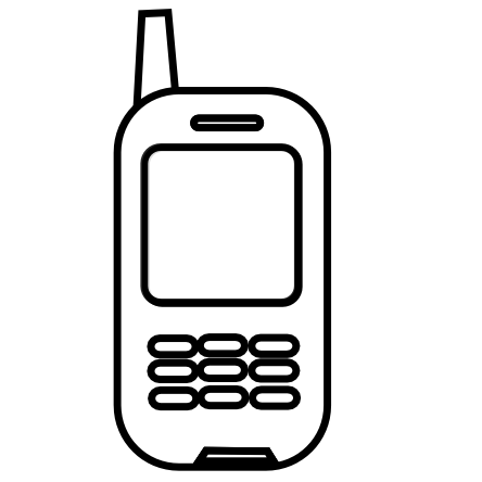 444x444 Cell Phone Mobile Phone Clipart Black And White Clipart