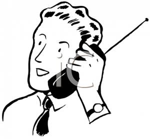 300x278 Businessman On A Cell Phone In Black And White