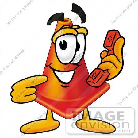 450x450 Clip Art Graphic Of A Construction Traffic Cone Cartoon Character