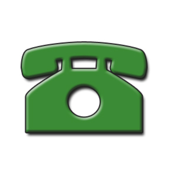 350x350 Clip Art Shape Of A Telephone Green With Drop Shadow