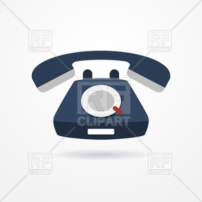 400x400 Old Blue Phone Icon Free Vector Clip Art Image