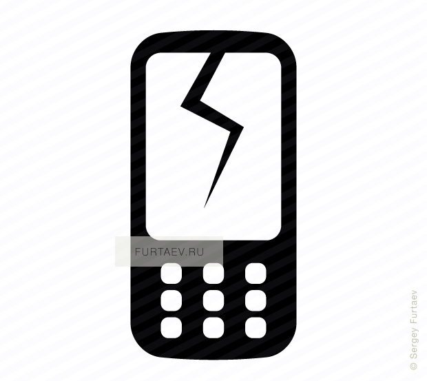 620x553 Broken Phone Vector Icon