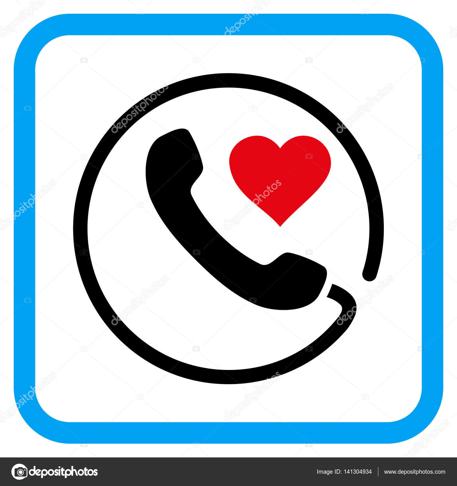 1600x1700 Love Phone Vector Icon In A Frame Stock Vector Anastasyastocks