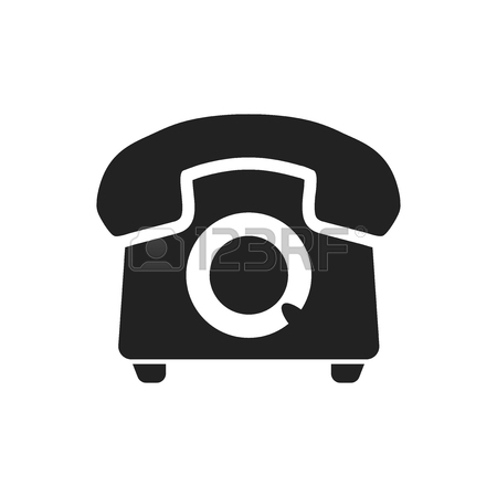 450x450 Phone Vector Icon. Old Vintage Telephone Symbol Illustration
