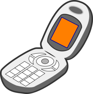 297x300 Cell Phone Grey Orange Clip Art