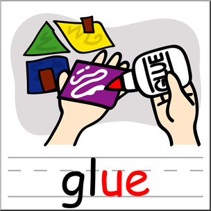 304x304 Clip Art Basic Words Ue Phonics Glue Color I