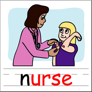 304x304 Clip Art Basic Words Urse Phonics Nurse Color I