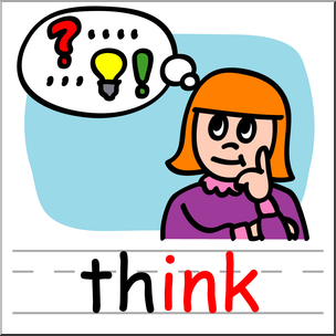 304x304 Clip Art Basic Words Ink Phonics Think Color I