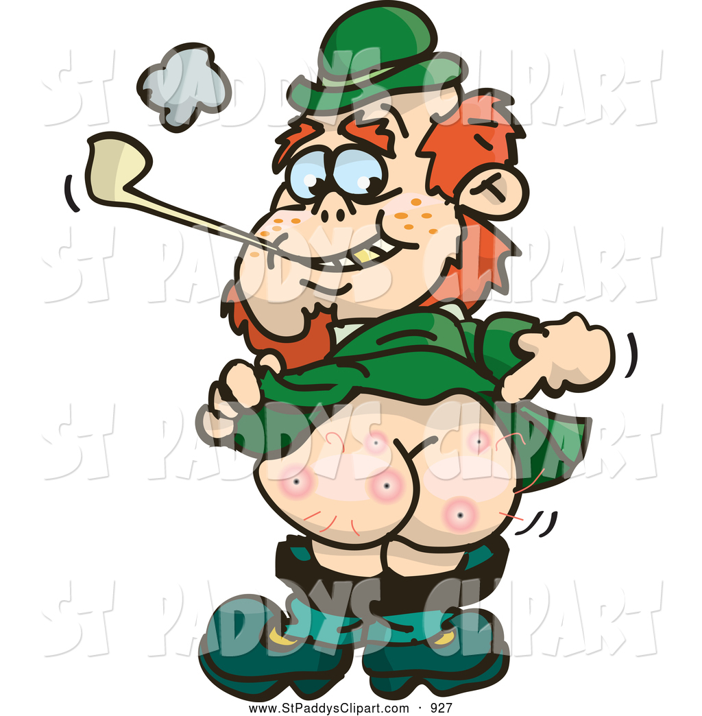 1024x1044 Vector Clip Art Of A St Patricks Day Leprechaun Smoking A Pipe