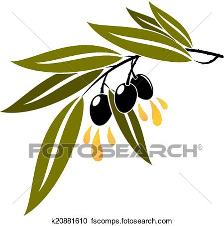 450x454 Clipart Of Black Olives On A Branch Dripping Olive Oil K20881610