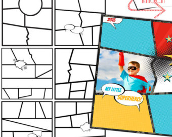 340x270 Comic Book Templates Comic Strip Superhero Cartoon Story