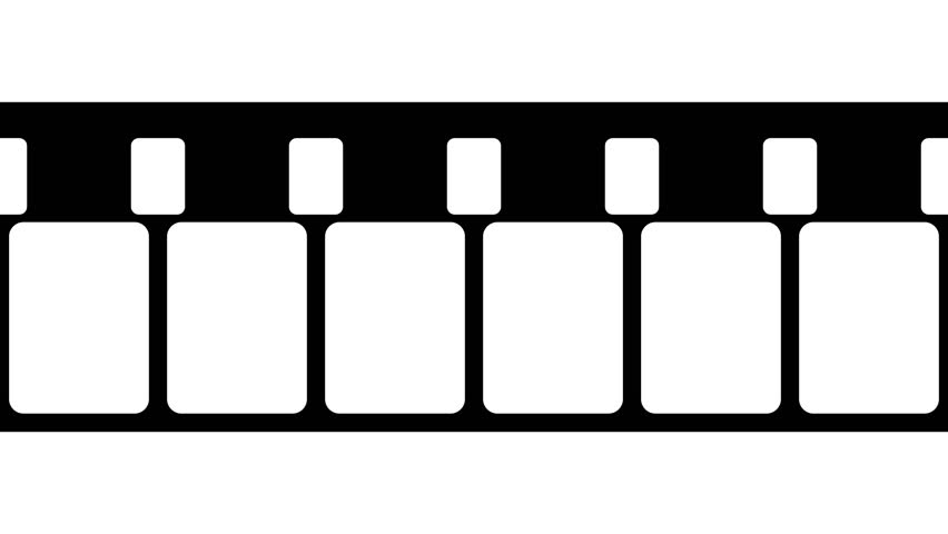 852x480 Super 8mm Film Strip Moveing On White Background. Seamless