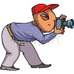 300x300 Royalty Free Cartoon Photographer 161032 Vector Clip Art Image