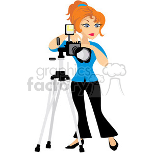 300x300 Royalty Free Female Photographer 393639 Vector Clip Art Image