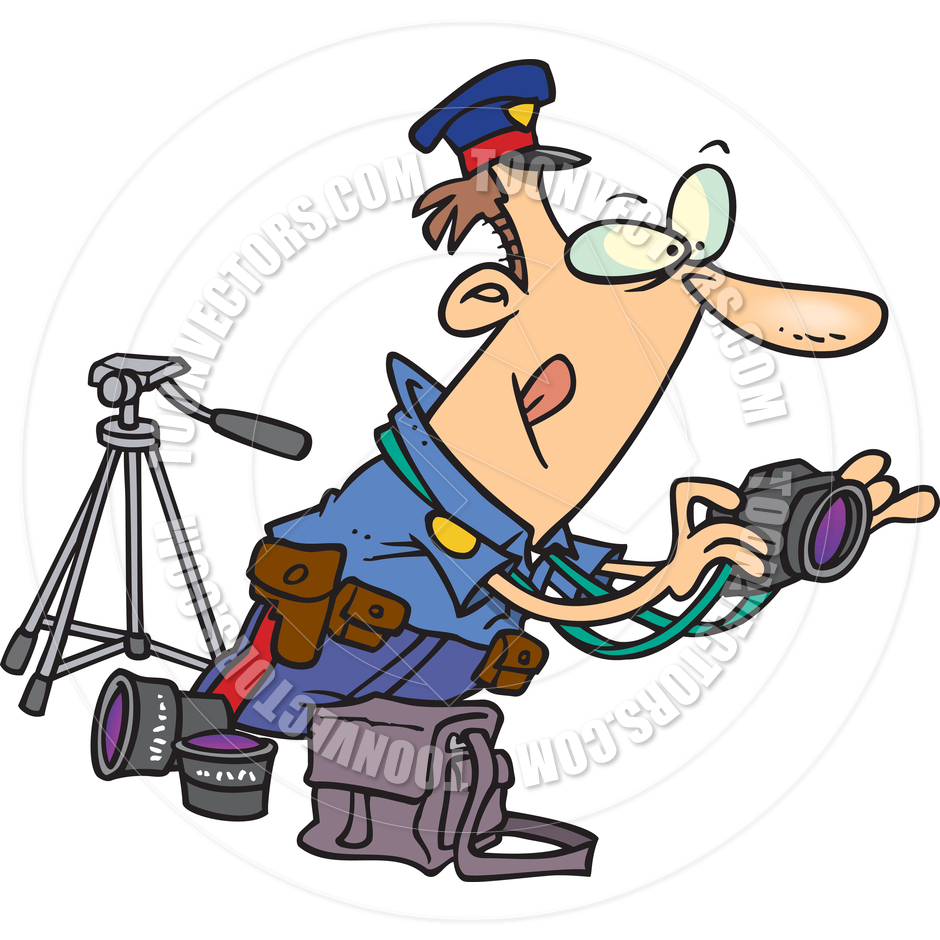 940x940 Cartoon Police Photographer By Ron Leishman Toon Vectors Eps
