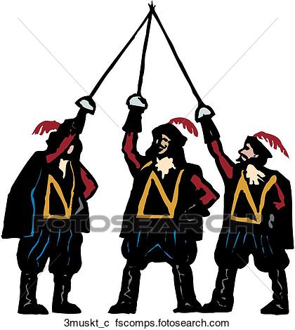 420x470 Clipart Of 3 Musketeers 3muskt C