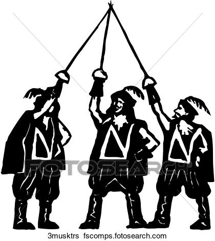 420x470 Clip Art Of 3 Musketeers 3musktrs