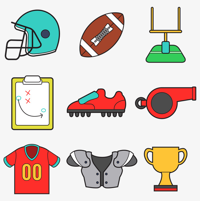 650x651 American Football Vector Accessories, Physical Education, Movement