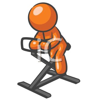 350x350 Orange Man Character Mascot Doing A Physical Fitness Work Out