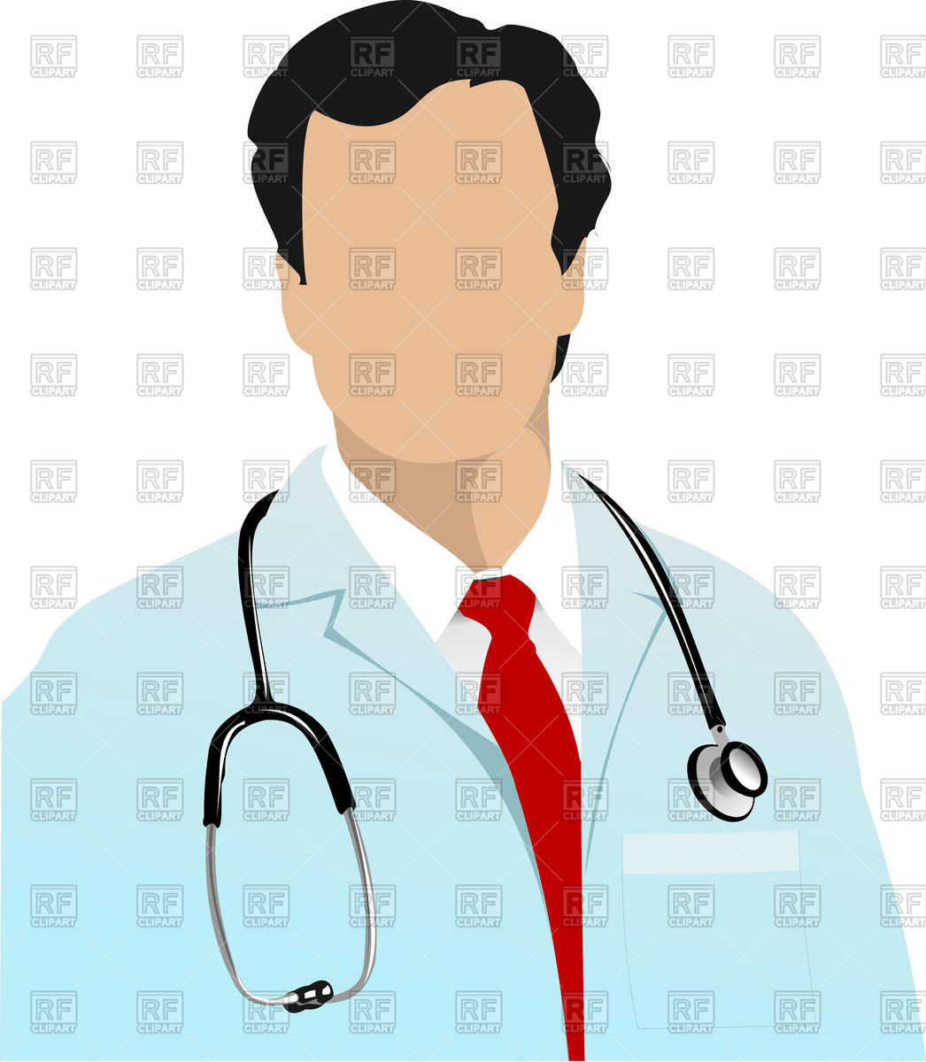 1046x1200 Physician With Stethoscope On Neck Royalty Free Vector Clip Art