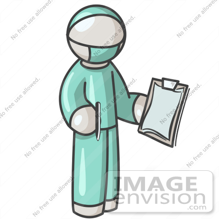 450x450 Clip Art Graphic Of A White Guy Character Surgeon In Scrubs