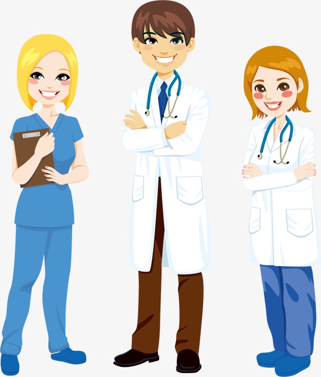 650x765 Male And Female Doctors And Nurses Characters Vector Material Free