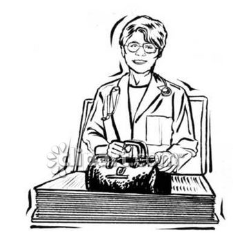 338x350 Closeup Royalty Free Image Of Bag,doctor,drawing