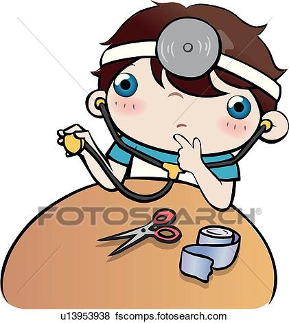 421x470 Stock Illustration Of Treatment, School Life, Medical Examination