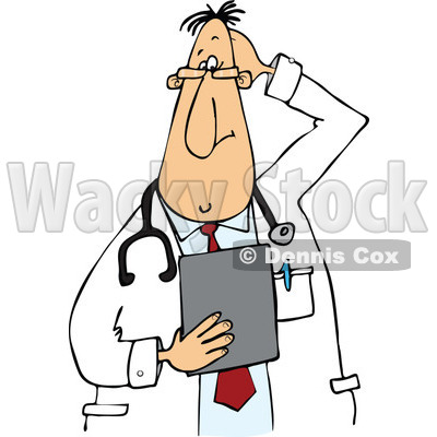 400x400 Of A Cartoon Stumped Chubby White Male Veterinarian Or Doctor