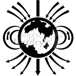300x300 Royalty Free Earths Magnetic Field 374878 Vector Clip Art Image