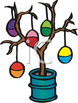 266x350 Picture Of Colourful Easter Eggs Hanging On Tree Branches In