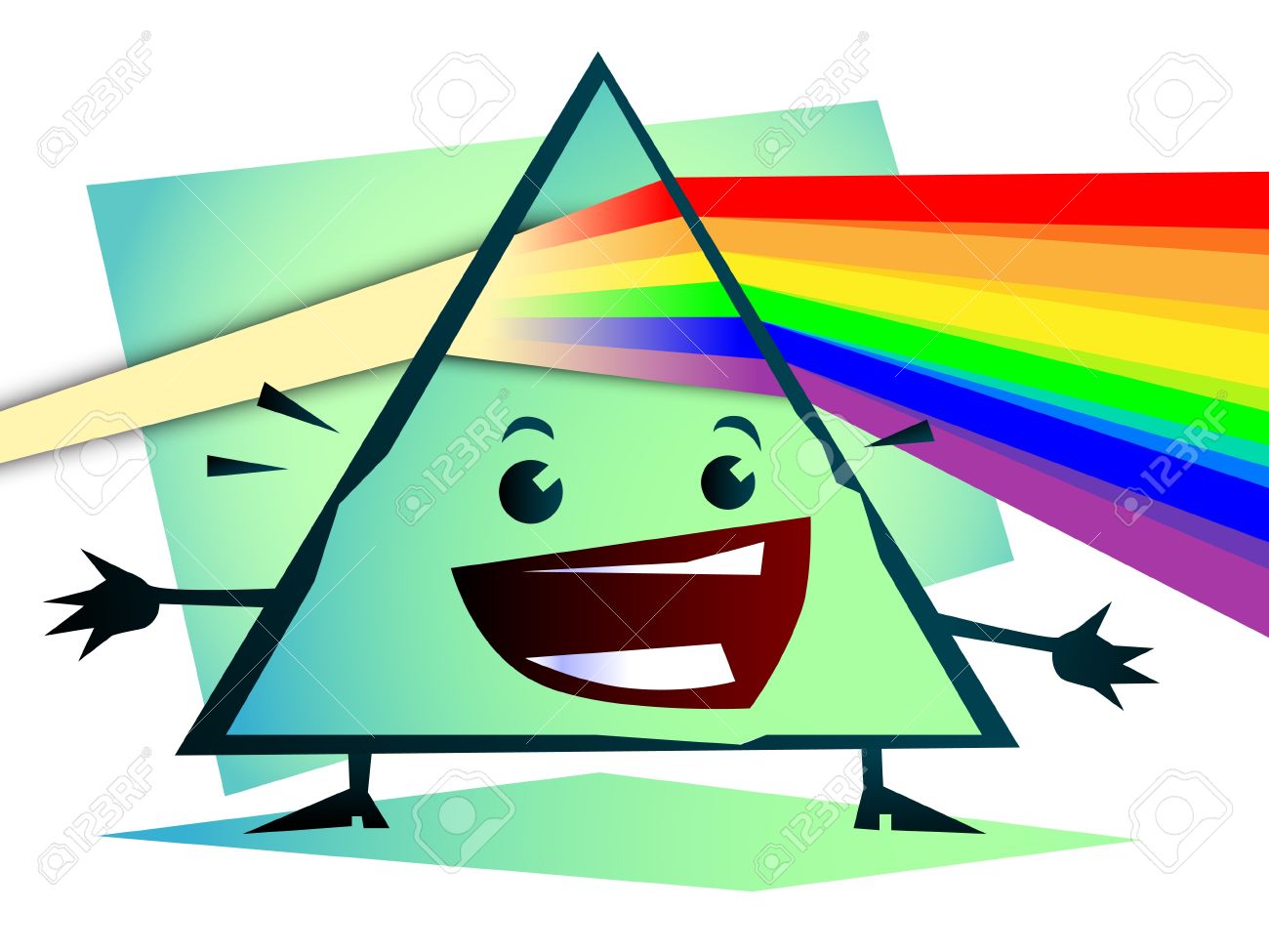 1300x975 Cartoon Newton Prism With Rainbow Royalty Free Cliparts, Vectors
