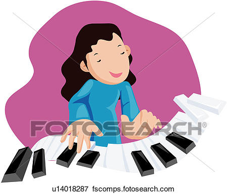 450x386 Clip Art Of Music, Keyboard, Piano, Instrument, Culture U14018287
