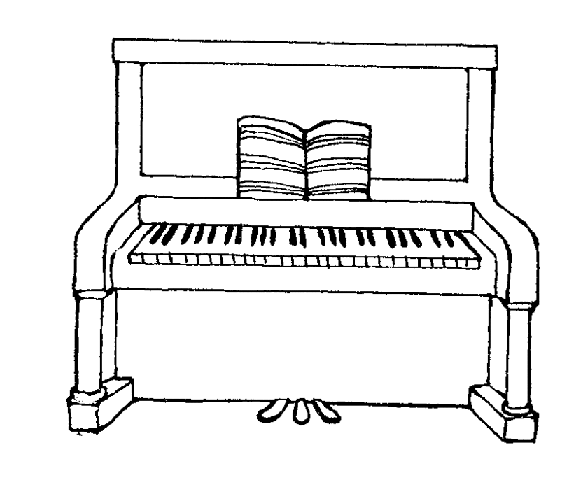 830x706 Piano Clipart Black And White