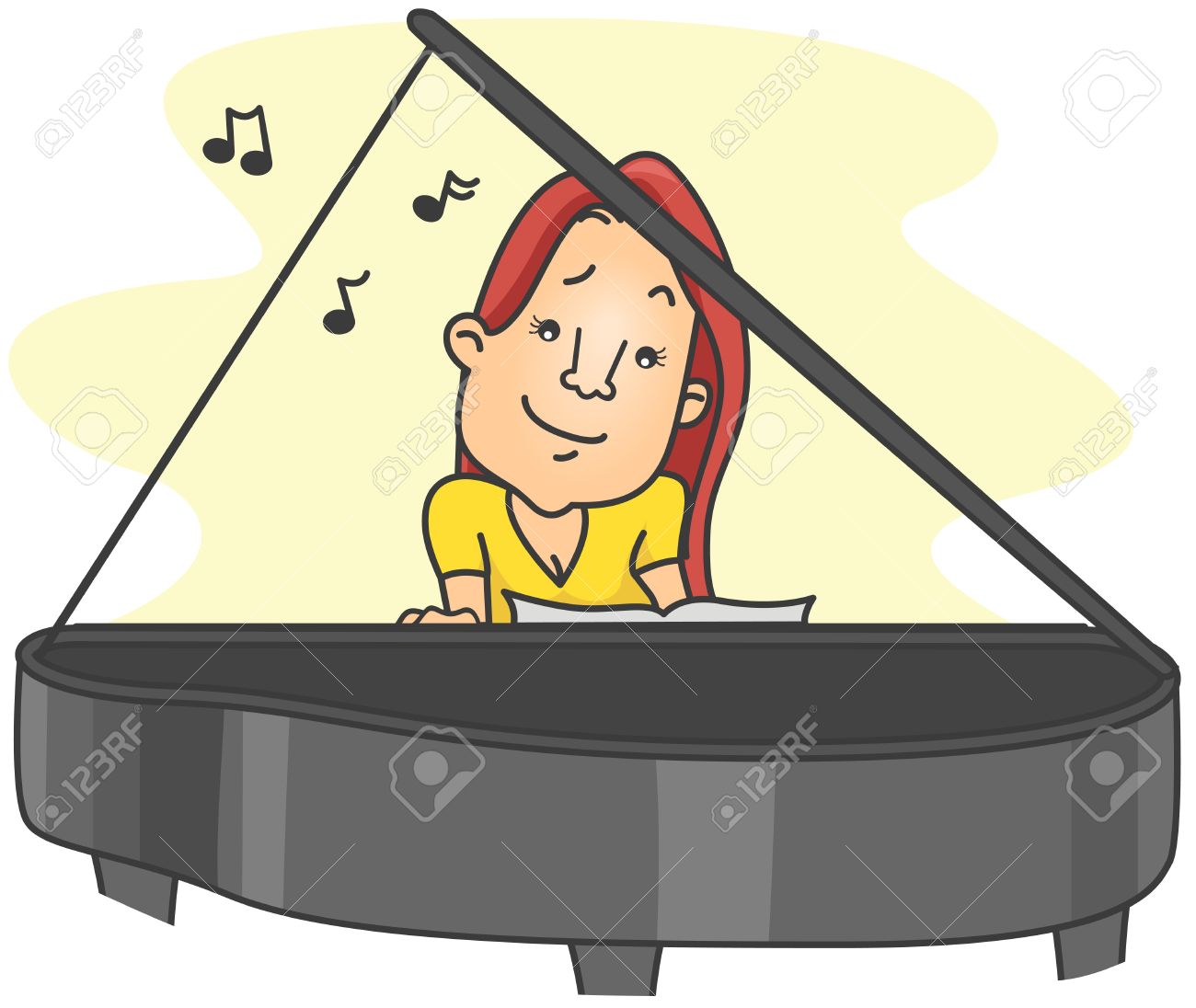 1300x1096 Piano Clipart Lady