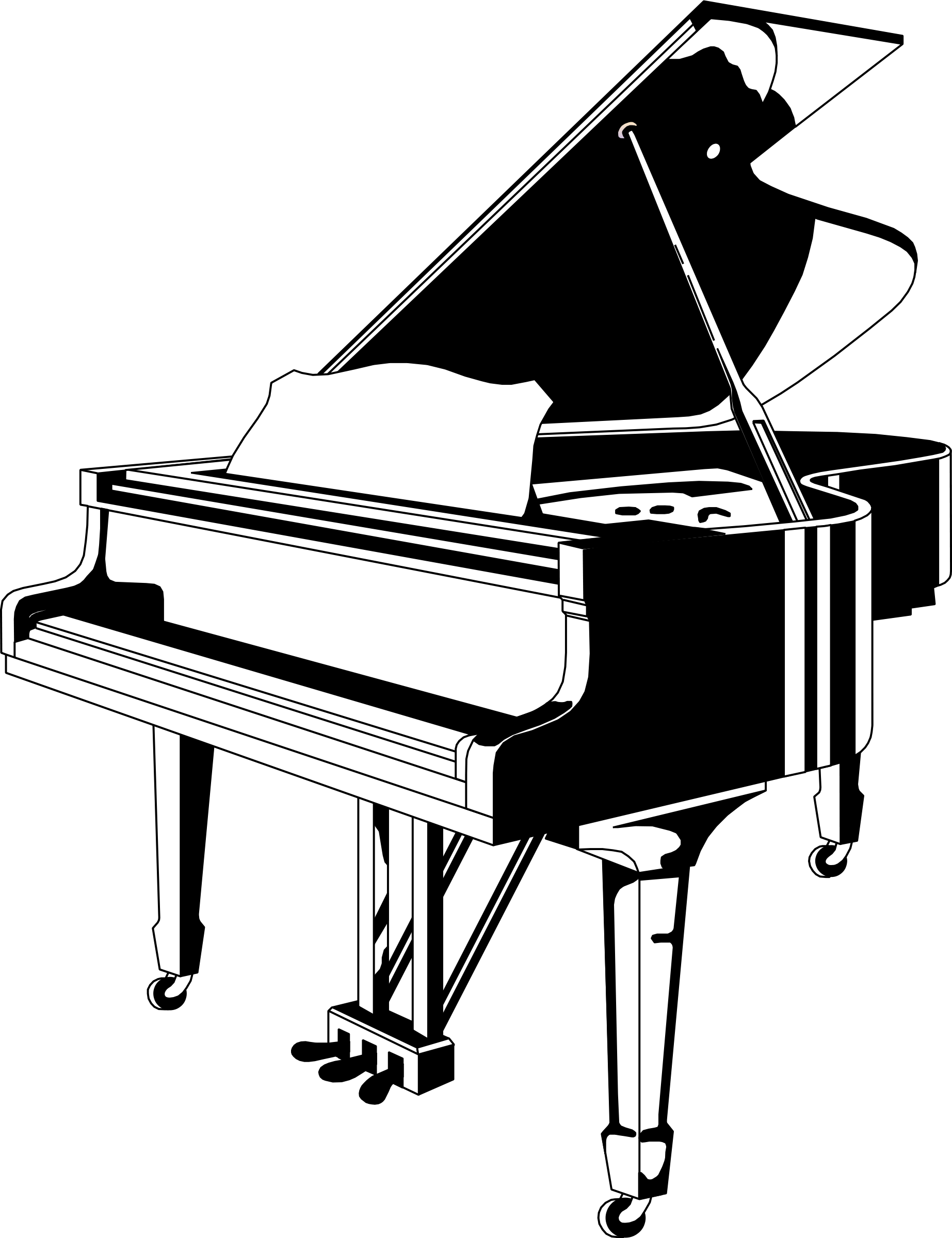 1845x2400 Piano Clip Art Black And White Free Clipart Images